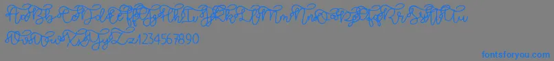 Brooklyn script Font – Blue Fonts on Gray Background