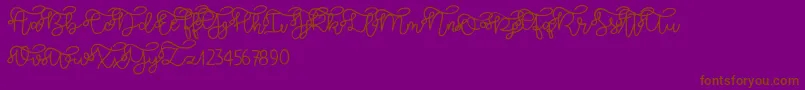 Fonte Brooklyn script – fontes marrons em um fundo roxo