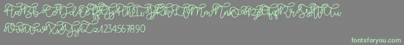 Weitere Informationen zur Brooklyn script-Schriftart Brooklyn script-Schriftart – Grüne Schriften auf grauem Hintergrund
