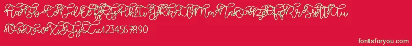 Brooklyn script-fontti – vihreät fontit punaisella taustalla