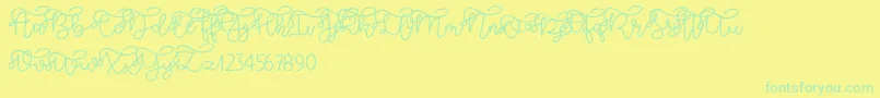 Więcej informacji o czcionce Brooklyn script Czcionka Brooklyn script – zielone czcionki na żółtym tle