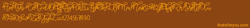 Brooklyn script Font – Orange Fonts on Brown Background