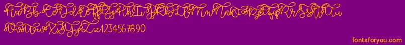 Brooklyn script Font – Orange Fonts on Purple Background