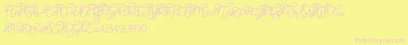 Brooklyn script Font – Pink Fonts on Yellow Background