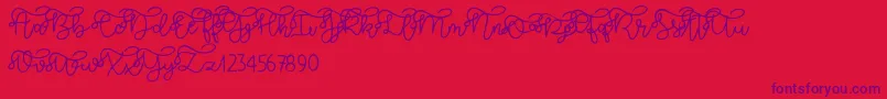 Czcionka Brooklyn script – fioletowe czcionki na czerwonym tle