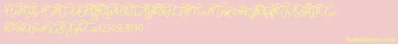 Brooklyn script Font – Yellow Fonts on Pink Background