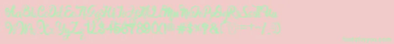 BroRintto Font – Green Fonts on Pink Background