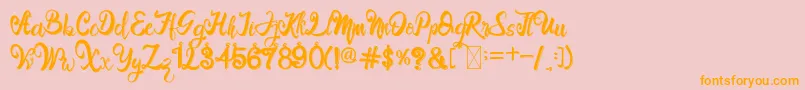 BroRintto Font – Orange Fonts on Pink Background