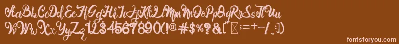 BroRintto Font – Pink Fonts on Brown Background