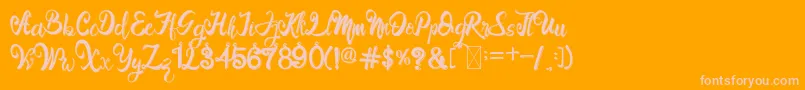 BroRintto Font – Pink Fonts on Orange Background