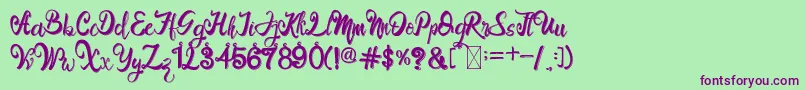 Шрифт BroRintto – фиолетовые шрифты на зелёном фоне