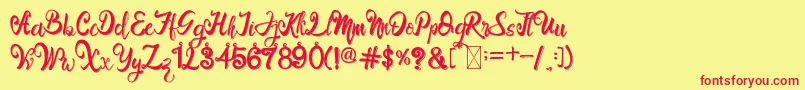 BroRintto Font – Red Fonts on Yellow Background