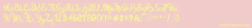BroRintto Font – Yellow Fonts on Pink Background