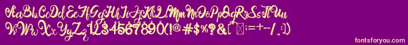 BroRintto Font – Yellow Fonts on Purple Background