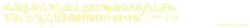 Шрифт BroRintto – жёлтые шрифты на белом фоне