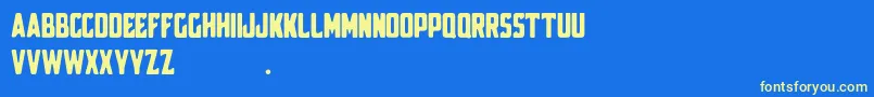 Broscoi Demo Font – Yellow Fonts on Blue Background