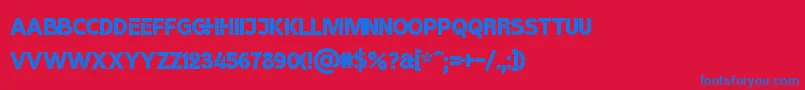 BroshK Font – Blue Fonts on Red Background