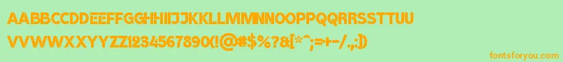 BroshK Font – Orange Fonts on Green Background