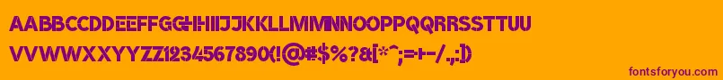 BroshK Font – Purple Fonts on Orange Background