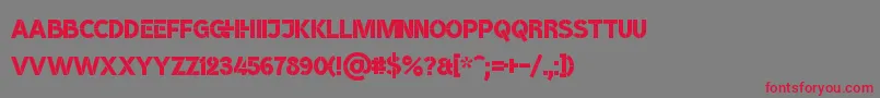フォントBroshK – 赤い文字の灰色の背景