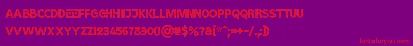 フォントBroshK – 紫の背景に赤い文字