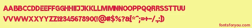 BroshK Font – Red Fonts on Yellow Background