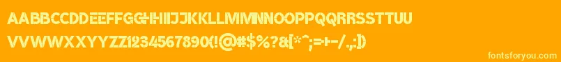 BroshK Font – Yellow Fonts on Orange Background