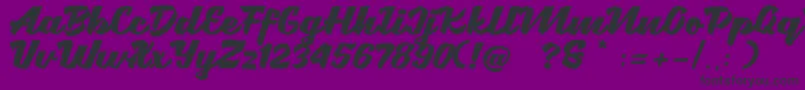 Brotha Script-Schriftart – Schwarze Schriften auf violettem Hintergrund