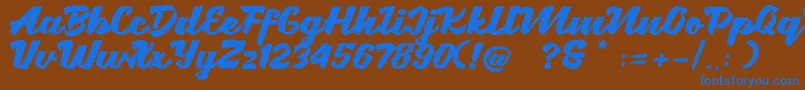 Brotha Script Font – Blue Fonts on Brown Background