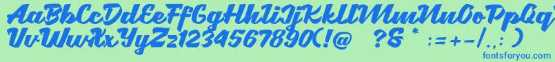 Brotha Script Font – Blue Fonts on Green Background