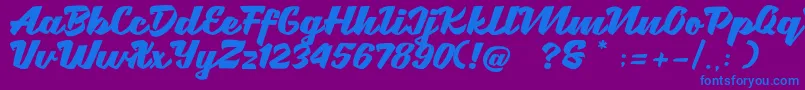 Brotha Script Font – Blue Fonts on Purple Background
