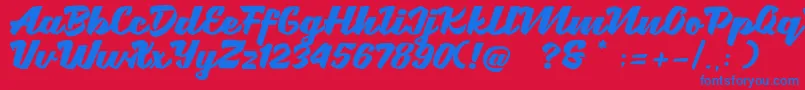 Шрифт Brotha Script – синие шрифты на красном фоне