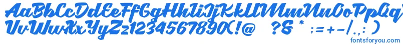 Czcionka Brotha Script – niebieskie czcionki na białym tle