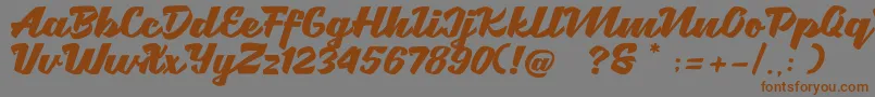 Czcionka Brotha Script – brązowe czcionki na szarym tle
