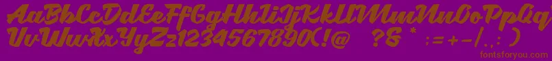 Brotha Script-Schriftart – Braune Schriften auf violettem Hintergrund