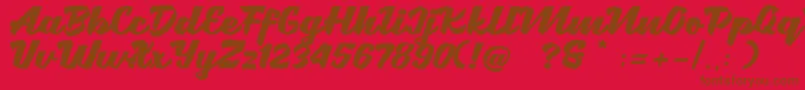 フォントBrotha Script – 赤い背景に茶色の文字