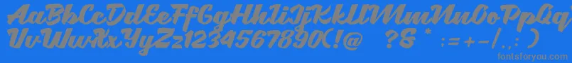 Brotha Script-Schriftart – Graue Schriften auf blauem Hintergrund