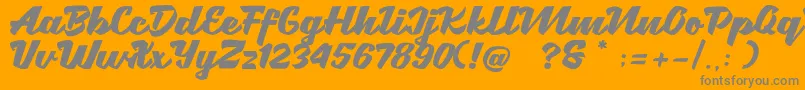 Brotha Script-Schriftart – Graue Schriften auf orangefarbenem Hintergrund