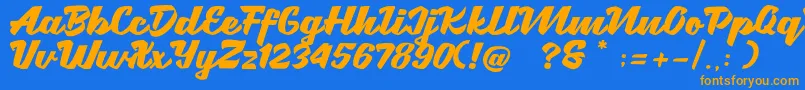 fuente Brotha Script – Fuentes Naranjas Sobre Fondo Azul
