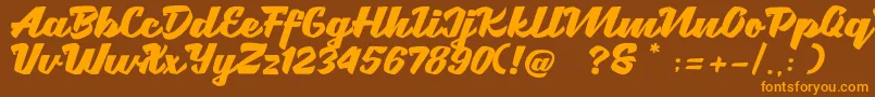 Police Brotha Script – polices orange sur fond brun
