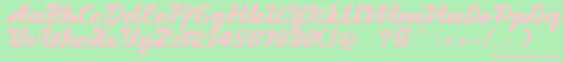 Brotha Script Font – Pink Fonts on Green Background