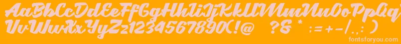 Brotha Script-Schriftart – Rosa Schriften auf orangefarbenem Hintergrund