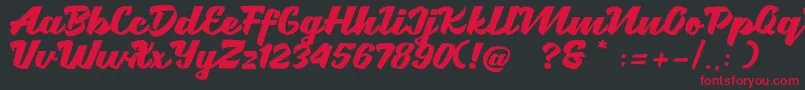 フォントBrotha Script – 黒い背景に赤い文字