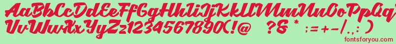 Brotha Script Font – Red Fonts on Green Background