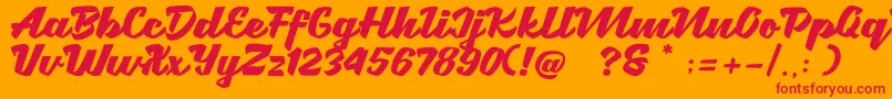 フォントBrotha Script – オレンジの背景に赤い文字