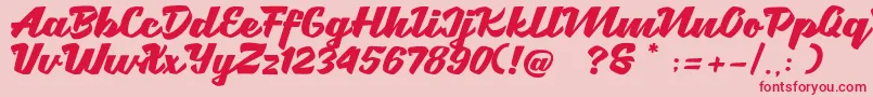 Brotha Script Font – Red Fonts on Pink Background