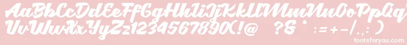 Brotha Script Font – White Fonts on Pink Background