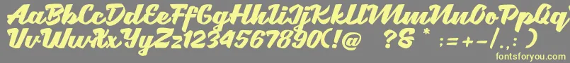 Brotha Script Font – Yellow Fonts on Gray Background