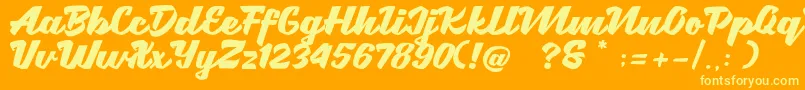 Brotha Script Font – Yellow Fonts on Orange Background