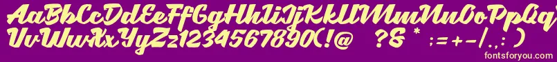 Brotha Script Font – Yellow Fonts on Purple Background